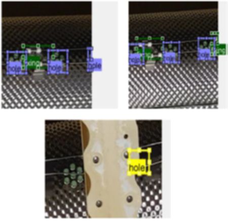 Detecting multiple defects in elements of the aircraft with automated visual inspection.