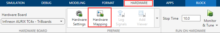 Hardware mapping in Hardware tab