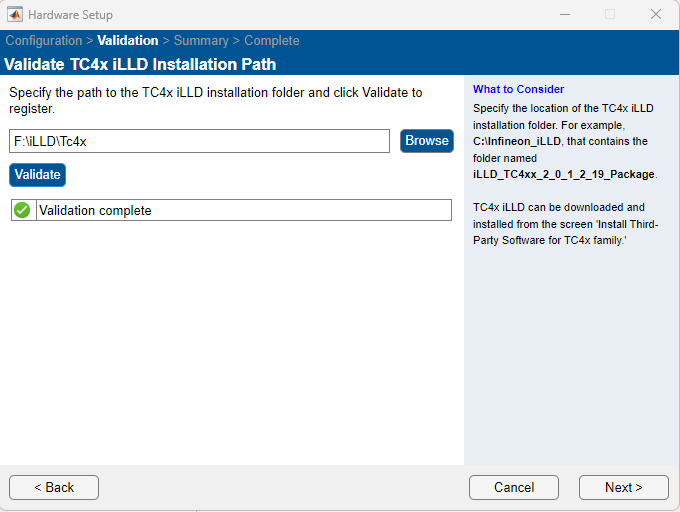 Validate hardware setup