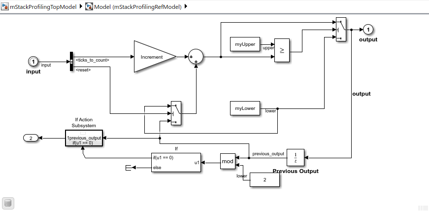 Simulink Editor shows blocks in referenced model.