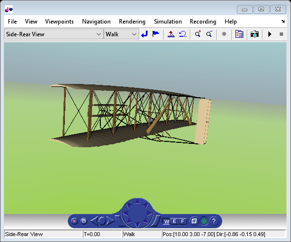 1903 Wright Flyer and Pilot with Simulink 3D Animation