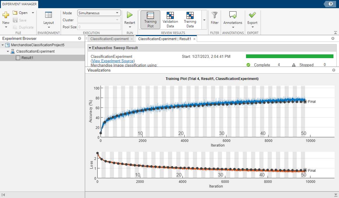 Use Experiment Manager in the Cloud with MATLAB Deep Learning Container