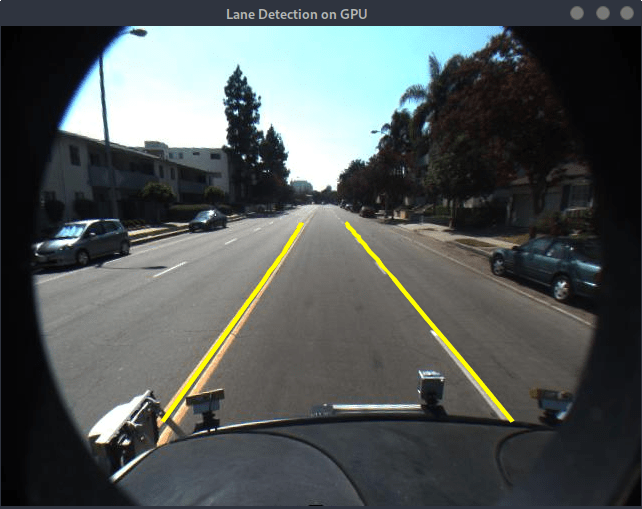 Lane Detection Optimized with GPU Coder