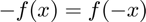 $-f(x) = f(-x)$