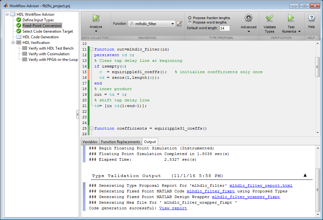 Working with Generated Fixed-Point Files