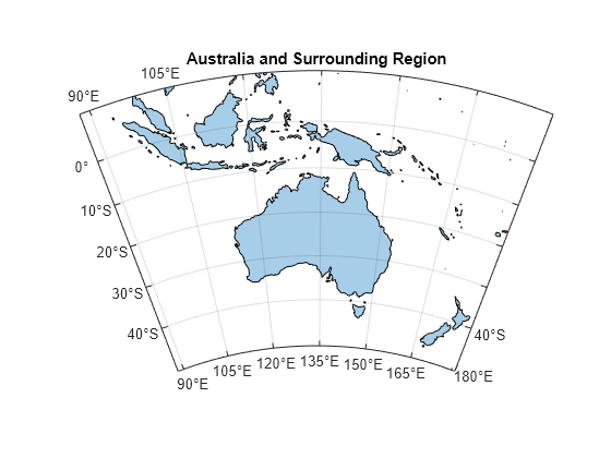 Figure contains an axes object with type mapaxes. The mapaxes object contains an object of type polygon.