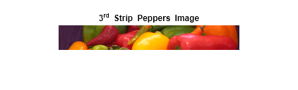 Figure contains an axes object. The hidden axes object with title 3 toThePowerOf rd baseline Strip Peppers Image contains an object of type image.