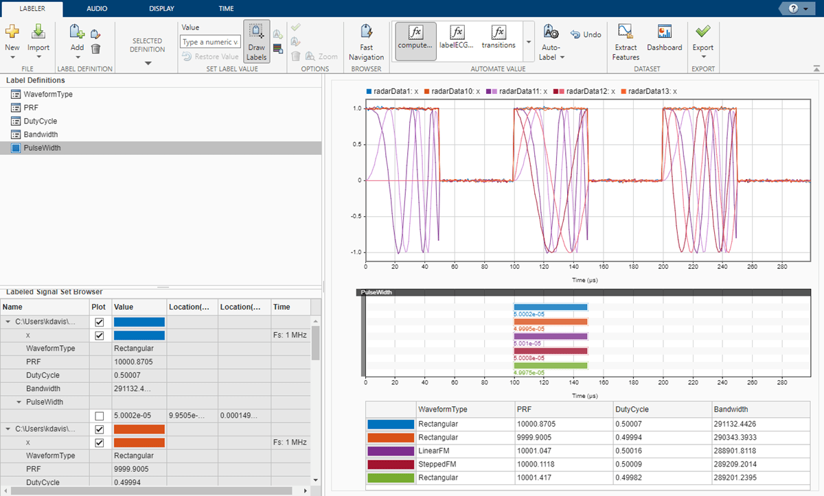 Label Radar Signals with Signal Labeler