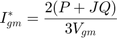 $$I^*_{gm}=\frac{2(P+J Q)}{3 V_{gm}}$$