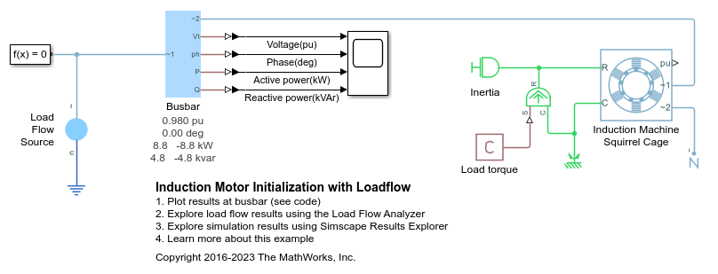 Induction Motor Initialization with Loadflow