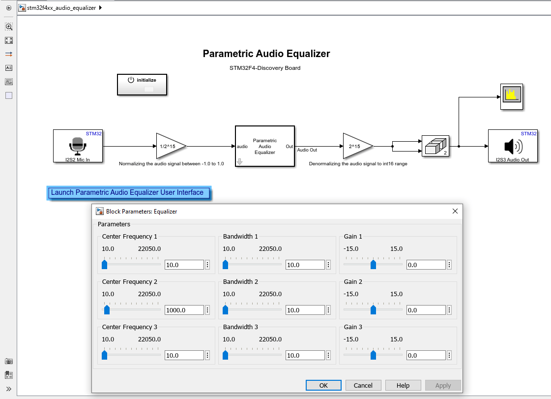 Parametric Audio Equalizer for STM32 Discovery Boards