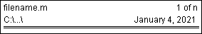 File name and page number on line one, file path and current date on line two