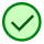 Green circle with a check mark symbol.