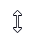 Bidirectional arrow mouse pointer symbol that points up and down