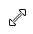 Bidirectional arrow mouse pointer symbol that points to the top right and to the bottom left