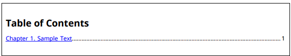 Table of contents listing one chapter