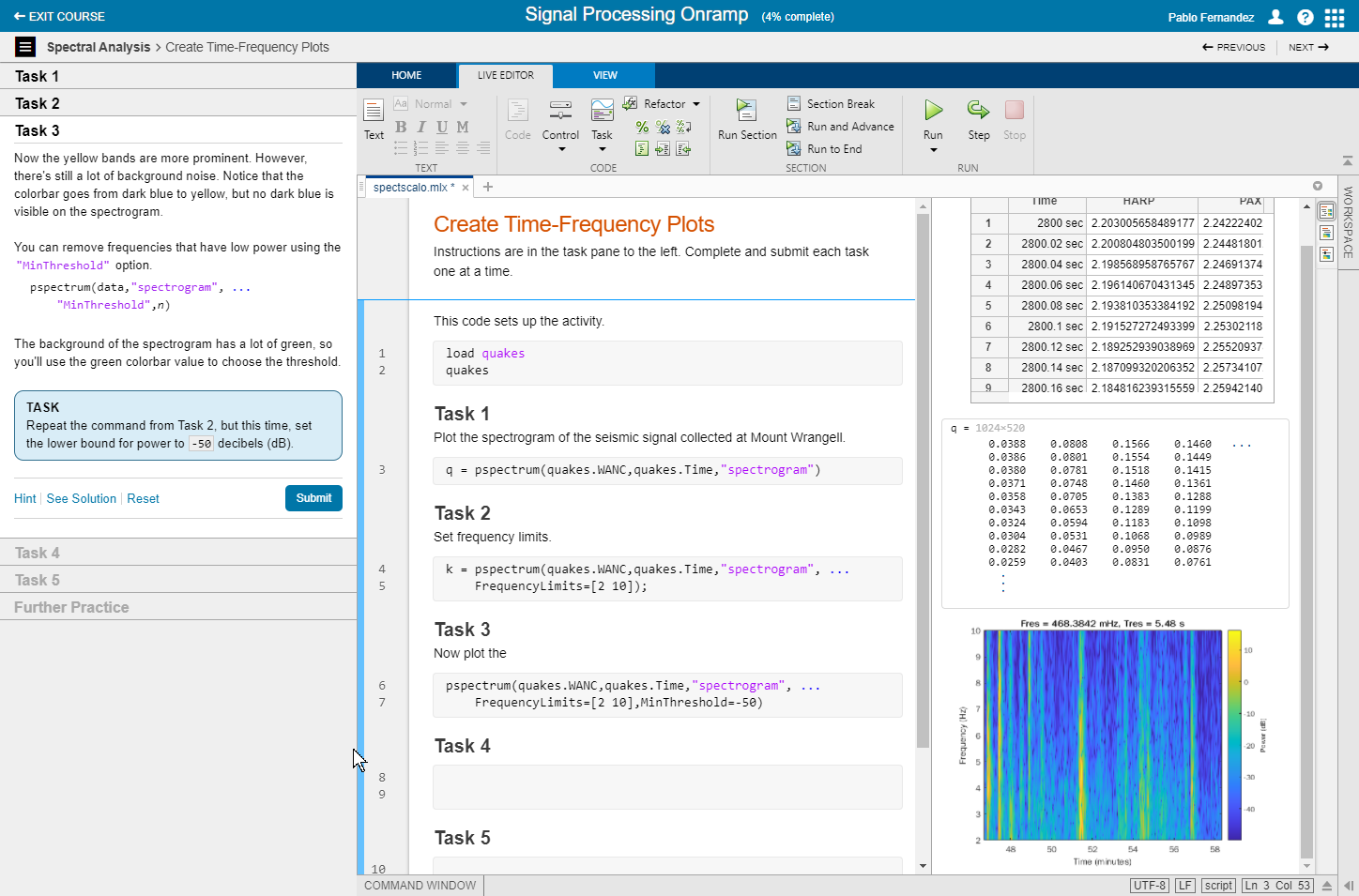 Signal Processing Onramp. Click to open the onramp page in MATLAB Academy.