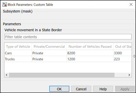 custom table dialog