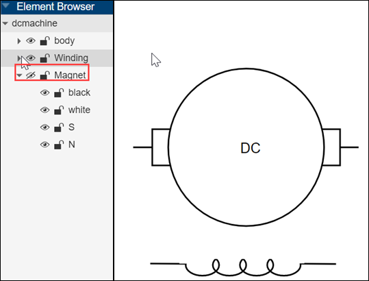 Turned the inductor shape to a rotational spring in a separate part