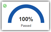 Gauge widget indicated percentage of tests that passed