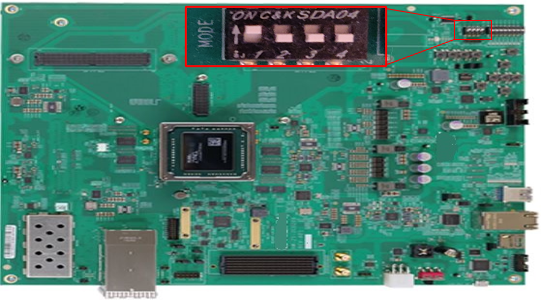 SW2 switch positions on the ZCU208 board