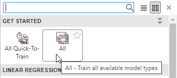 Option selected for training all available model types