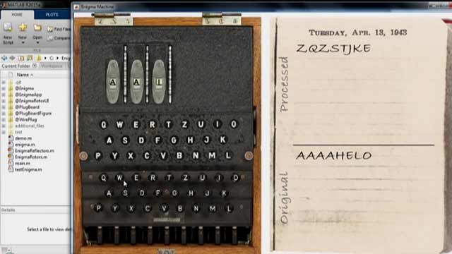 How would you model the World War II Enigma machine using MATLAB ? Seth Popinchalk, from bat365 Technical Support, shows you one approach. 